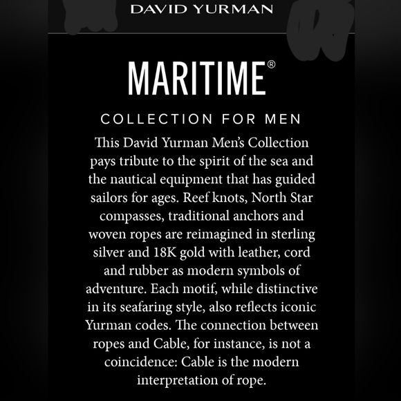 DAVID YURMAN SS Anchor AMULET Black Diamonds 2.7mm Box Chain 20"  Necklace NIB - Picture 14 of 16